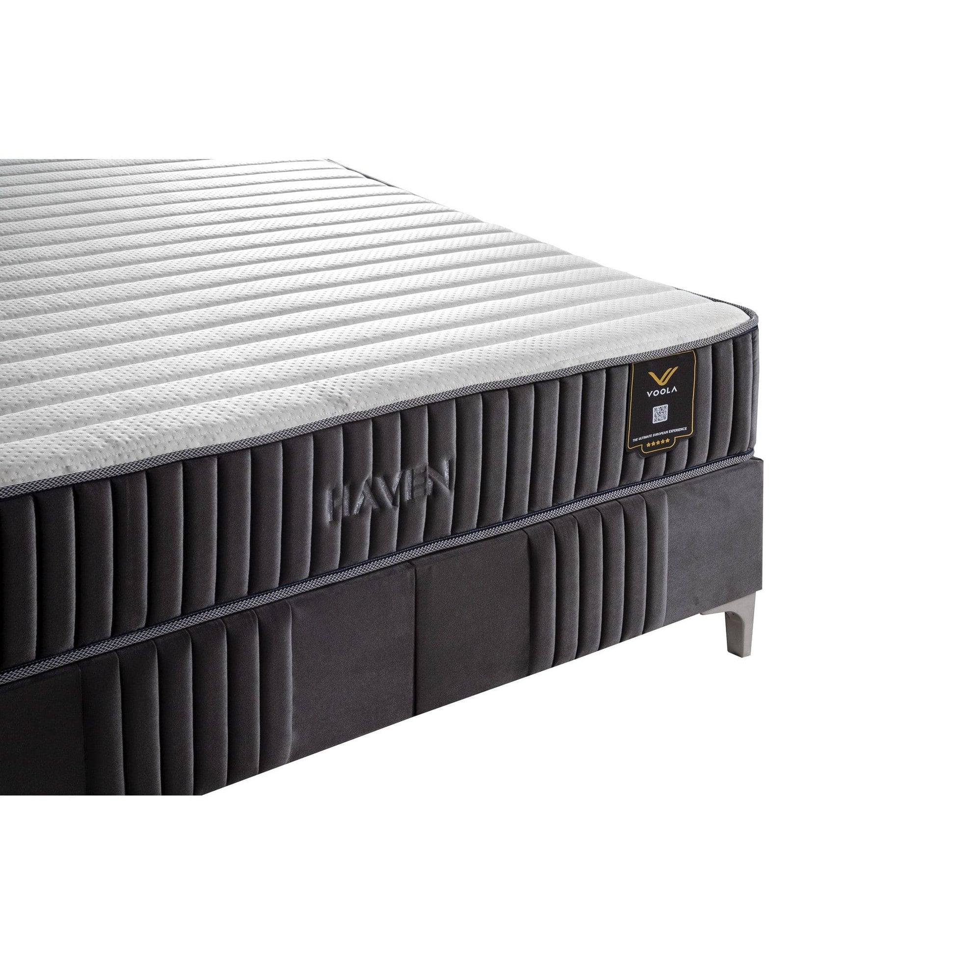 Pat HAVEN 160x200, stofa catifelata gri - Nil 18, cu somiera si spatiu depozitare