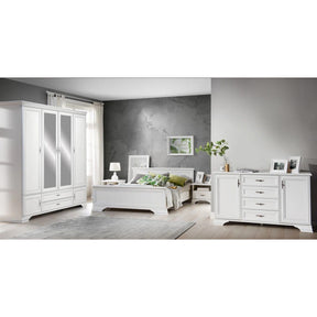 Pat Idento LOZ 180x200, alb, PAL/metal, cu somiera si sertare