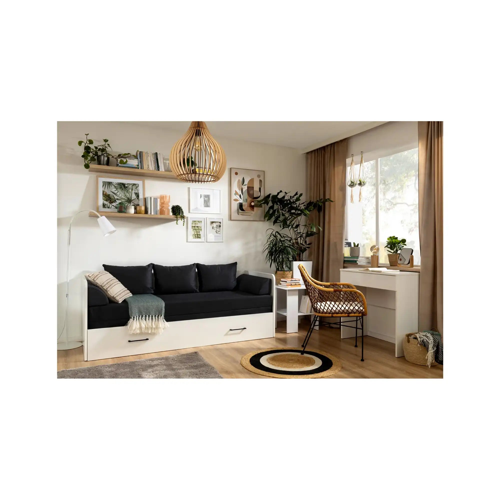 Pat 80/160x200 BERGEN OCN-28826, alb/negru