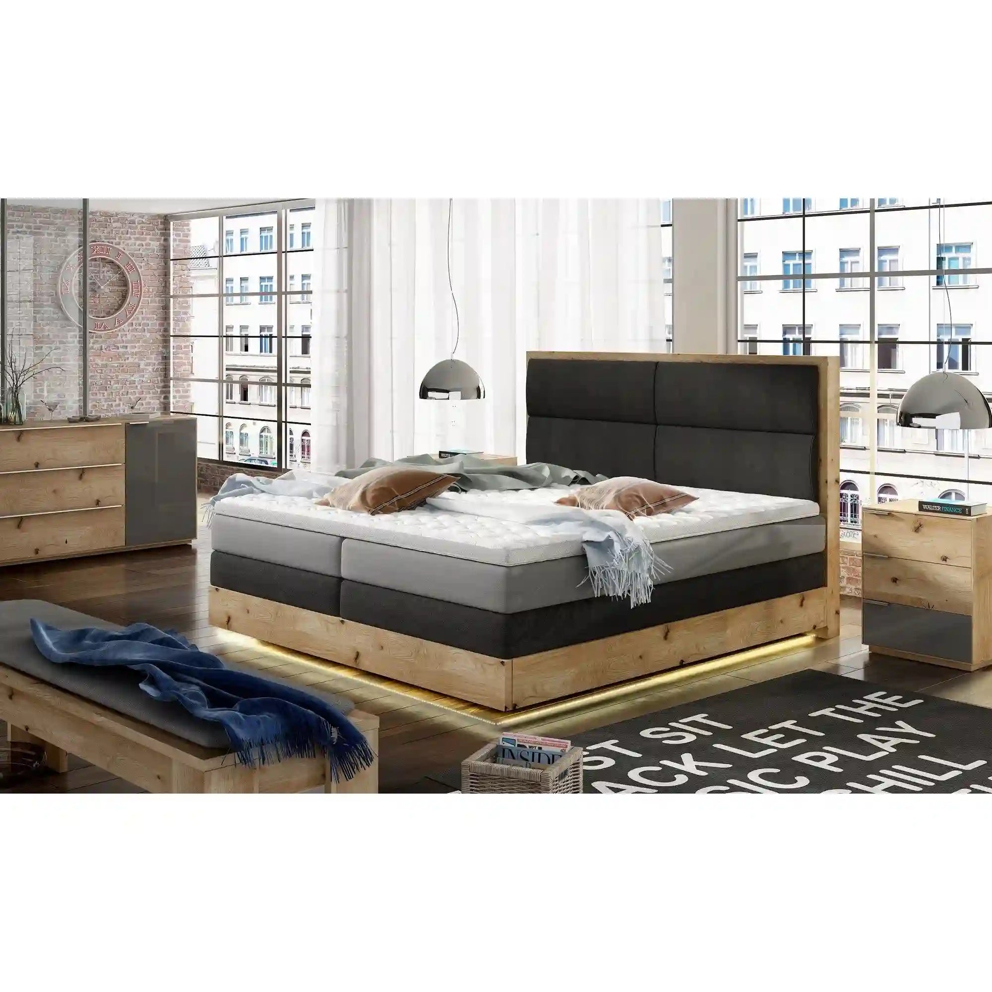 Pat boxspring 160x200 PORTO SANTORINI OCN-28053, verde