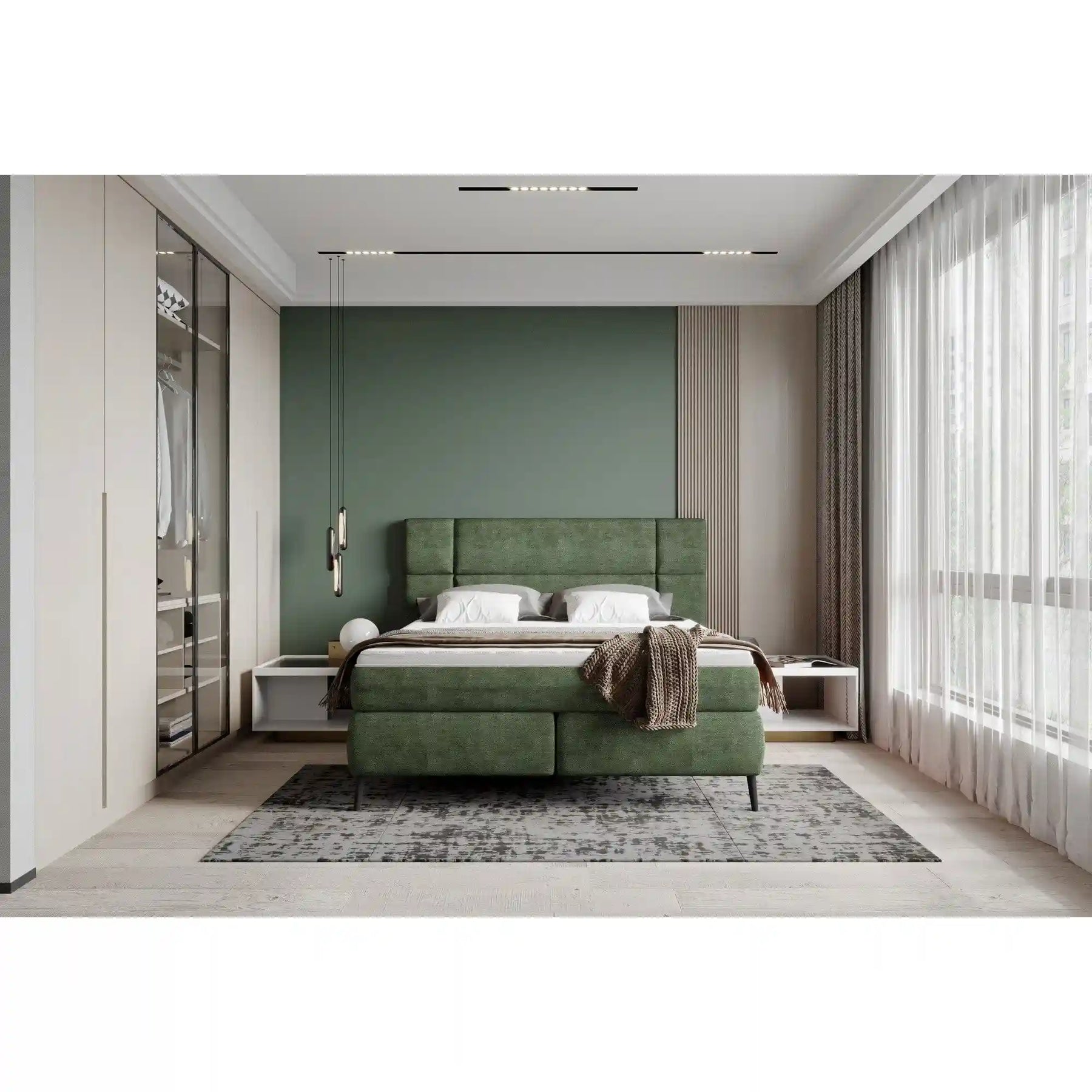 Pat boxspring 180x200 PORTO SANTORINI OCN-27433, bej deschis