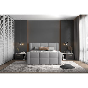 Pat boxspring STELLA 180x200, personalizabil materiale Gama Premium, cu lada depozitare, saltele si topper