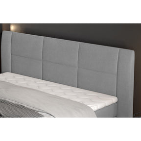 Pat boxspring STELLA 180x200, personalizabil materiale Gama Premium, cu lada depozitare, saltele si topper