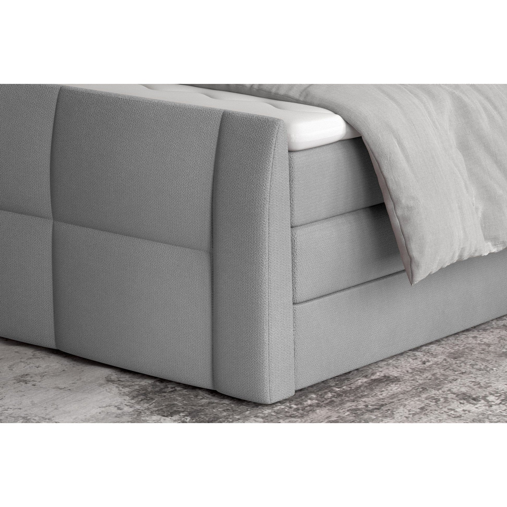 Pat boxspring STELLA 180x200, personalizabil materiale Gama Premium, cu lada depozitare, saltele si topper