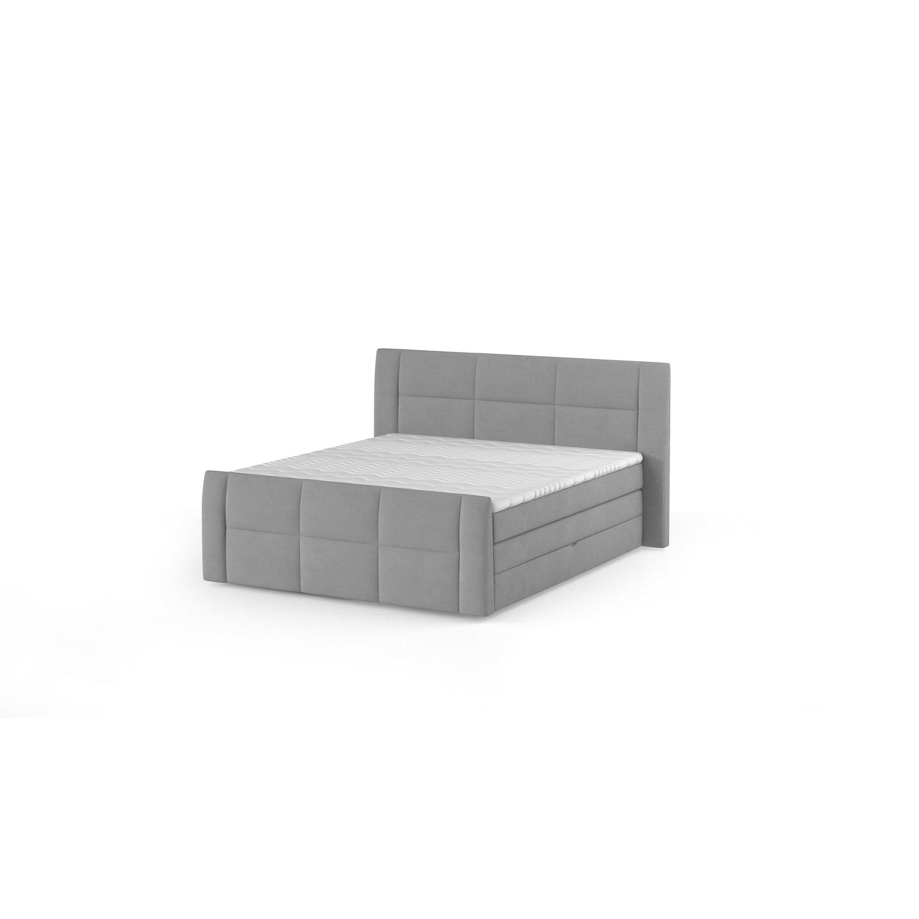 Pat boxspring STELLA 180x200, personalizabil materiale Gama Premium, cu lada depozitare, saltele si topper