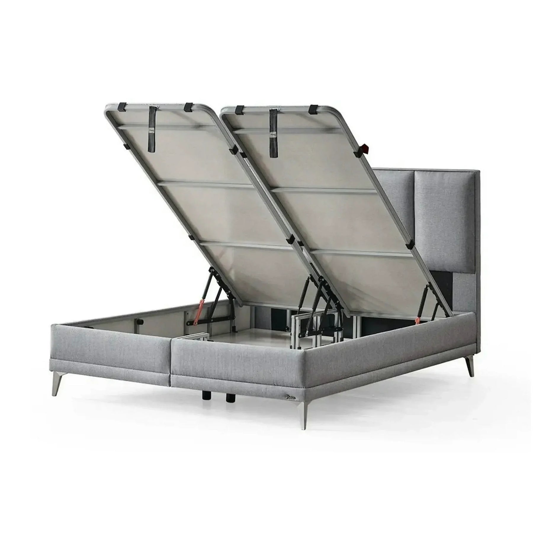 Pat COOL TOUCH, stofă/lemn/metal, gri - Noway E1055, 160×200×125 cm