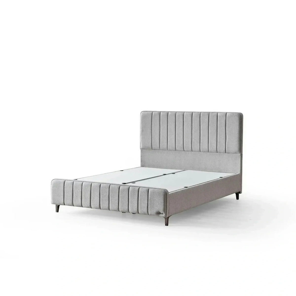 Pat LINEN ORGANIC 160x200, stofa crem - S0001, cu somiera si spatiu depozitare