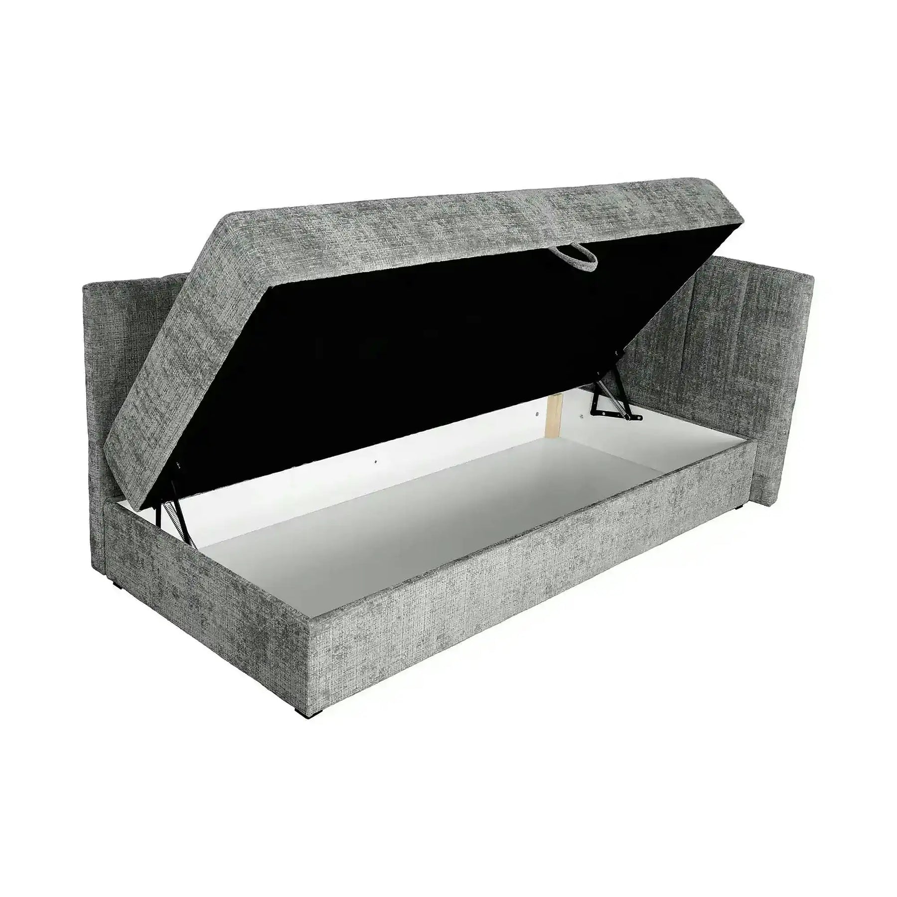 Pat RICKY, stofă/lemn, gri - Cremona 96, 100×210×82 cm