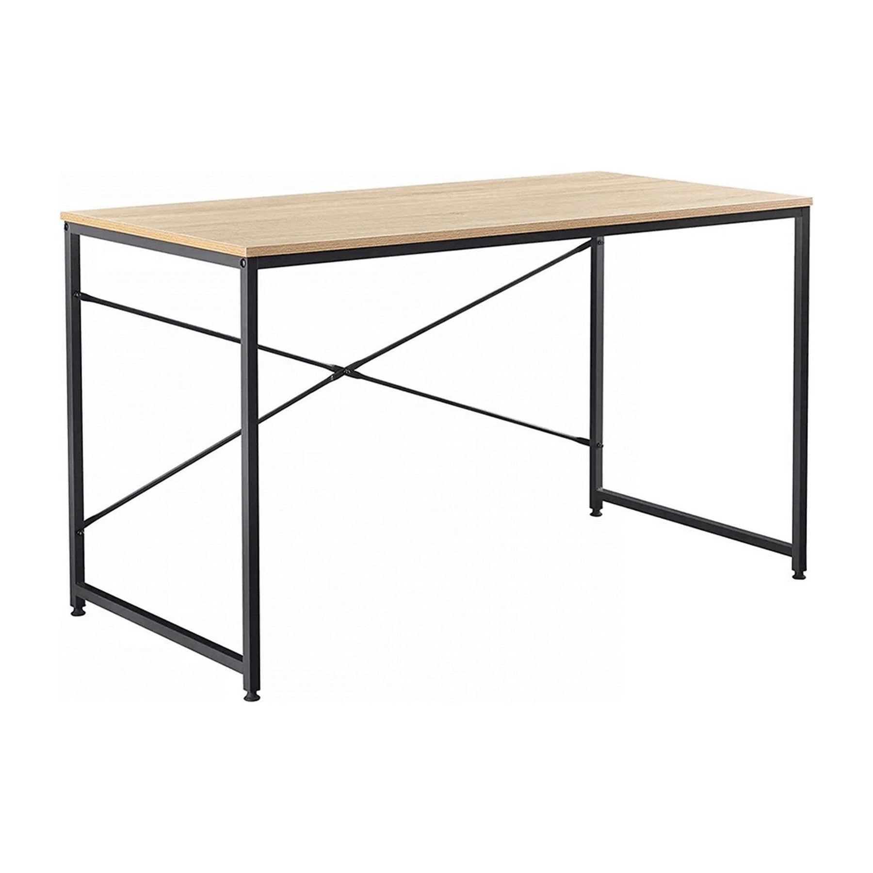 Masa birou MELLORA, PAL laminat, stejar/negru, 120x60x72 cm