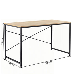 Masa birou MELLORA, PAL laminat, stejar/negru, 120x60x72 cm