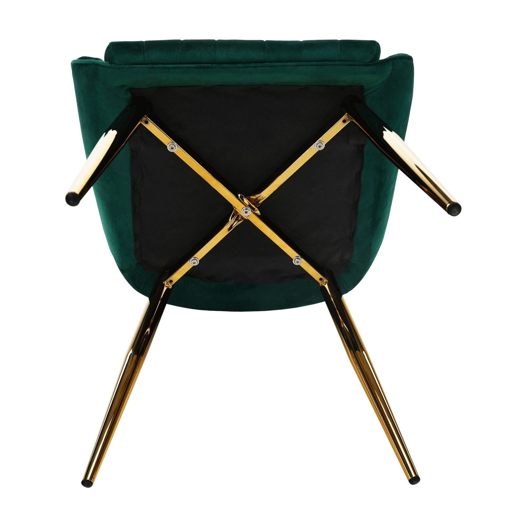 Scaun PERLIA, verde smarald, stofa catifelata/crom auriu, 56x62x89 cm