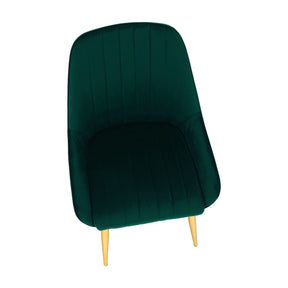 Scaun PERLIA, verde smarald, stofa catifelata/crom auriu, 56x62x89 cm