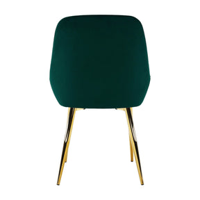 Scaun PERLIA, verde smarald, stofa catifelata/crom auriu, 56x62x89 cm