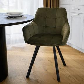Scaun PETIN, stofa verde - Bluvel 77, 59x62x85 cm