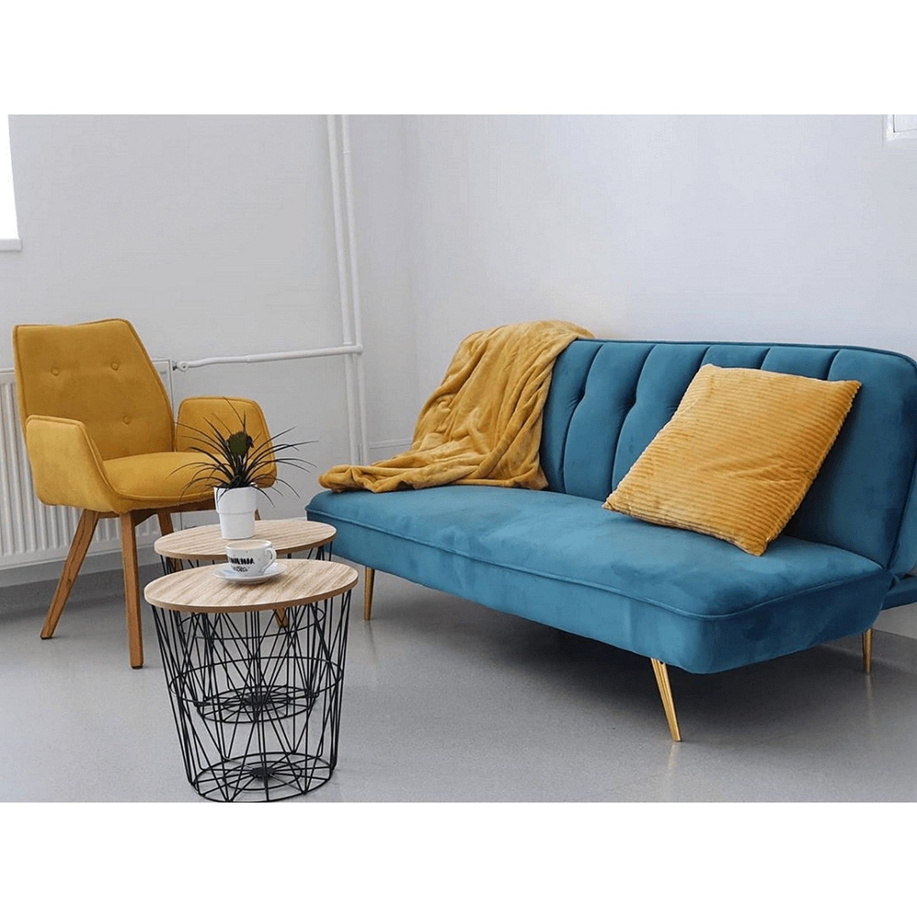 Măsuţă auxiliară, natural/negru, NANCER TYP 3