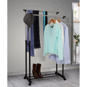 Stander haine OLIVER, metal/plastic, negru, 80x43x150 cm