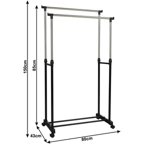 Stander haine OLIVER, metal/plastic, negru, 80x43x150 cm