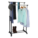 Stander haine OLIVER, metal/plastic, negru, 80x43x150 cm