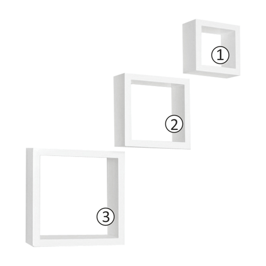 Set rafturi 3 buc, alb, KVADRO NEW DR-WS-6103