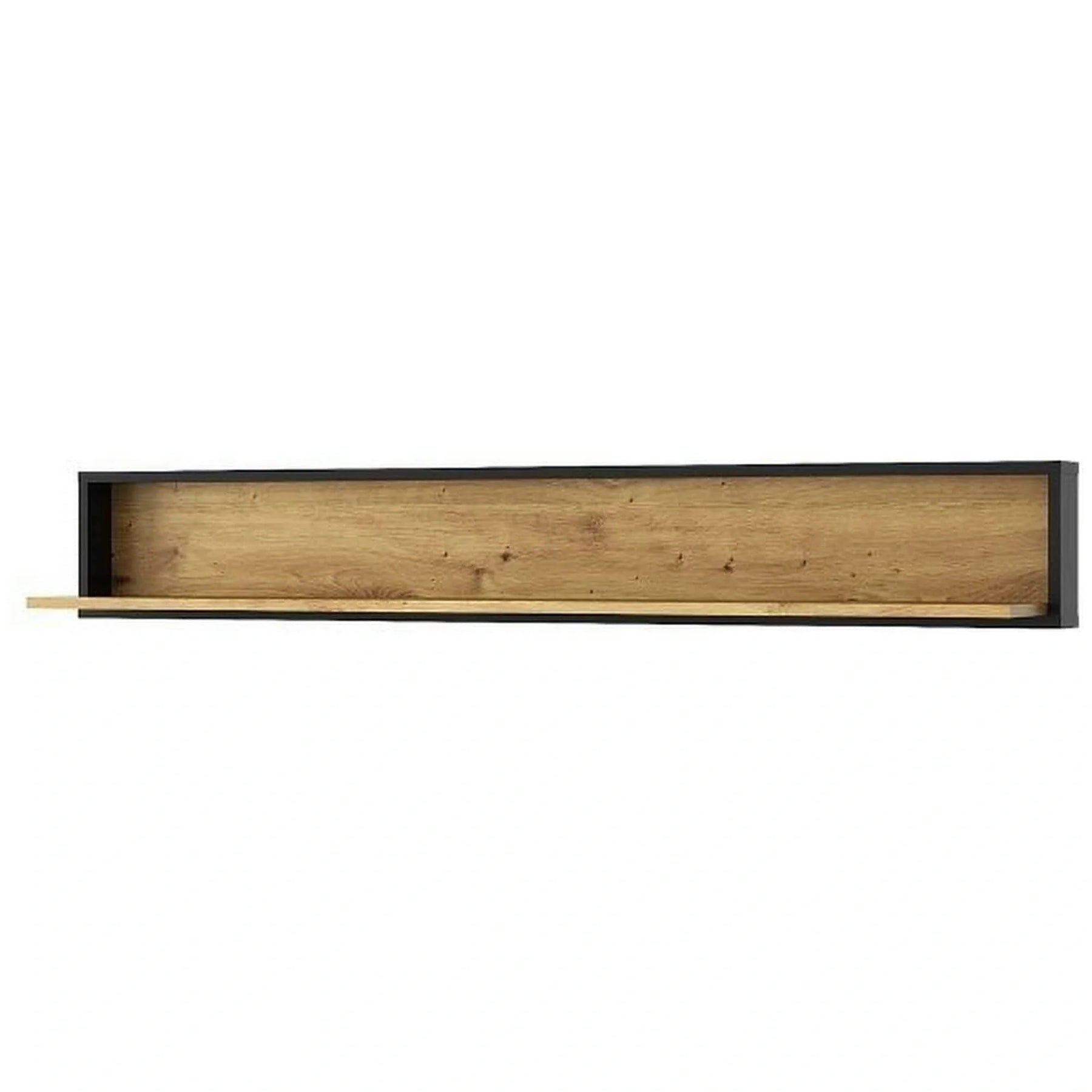 Polita BOSCO, stejar artisan maro/negru, PAL laminat, 150x20x22 cm