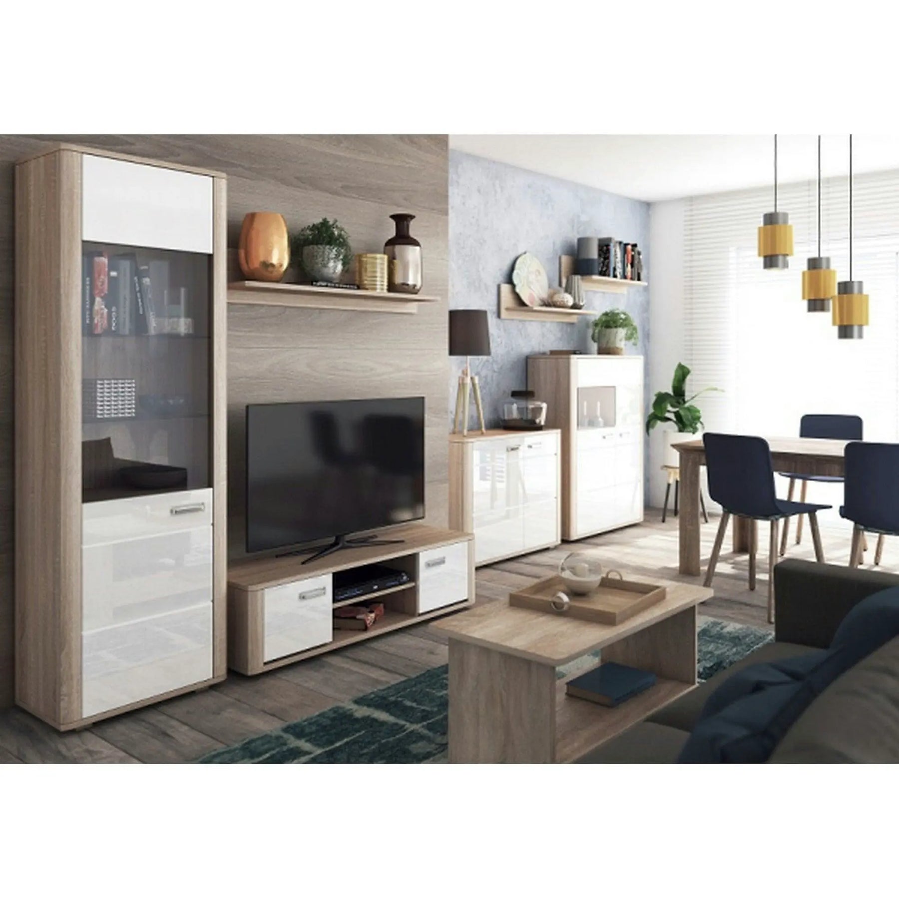 Polita DAVIN, MDF/canturi din PVC, stejar canyon, 100×25.3×25 cm