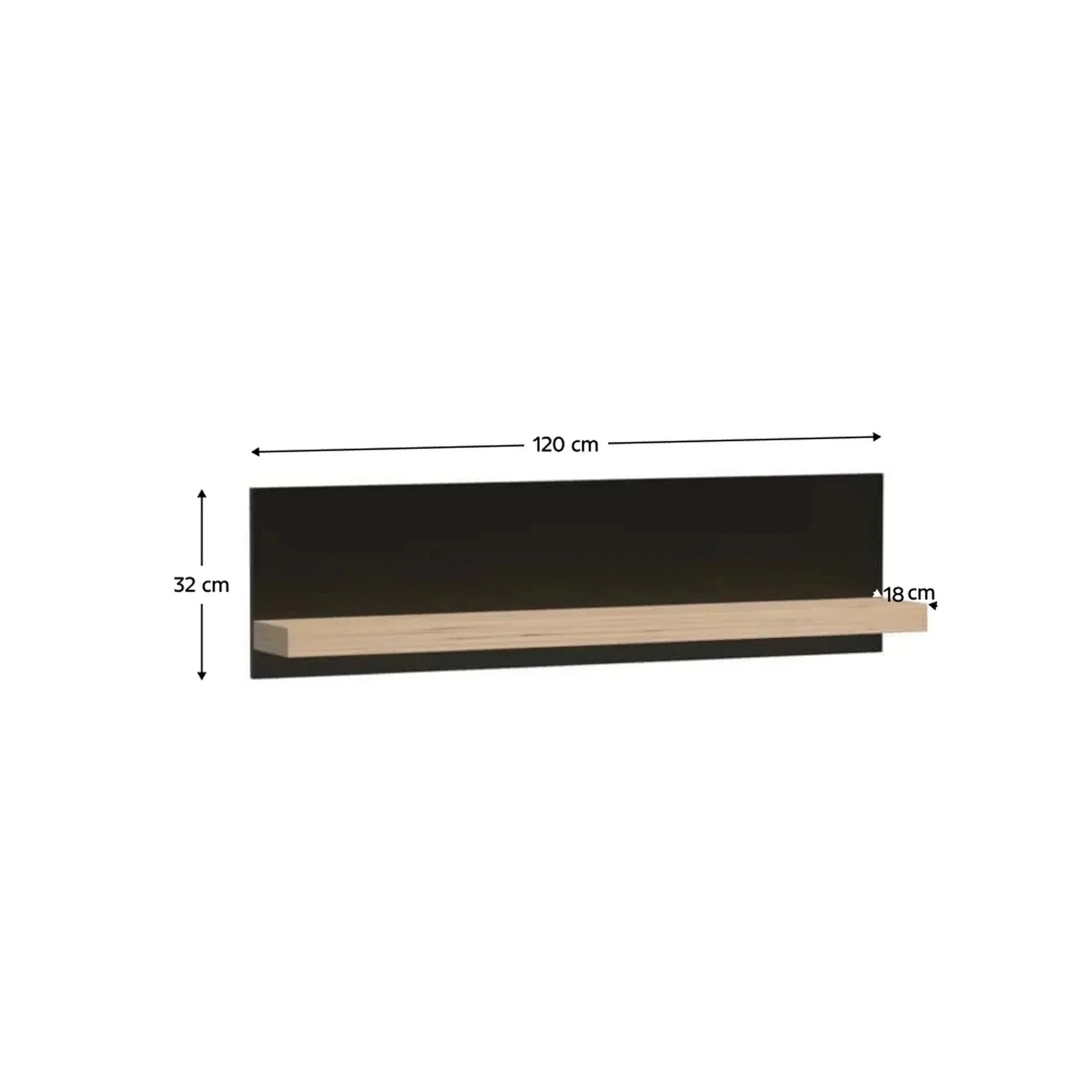 Polita HOUSTON OCN-36818, stejar artisan/negru