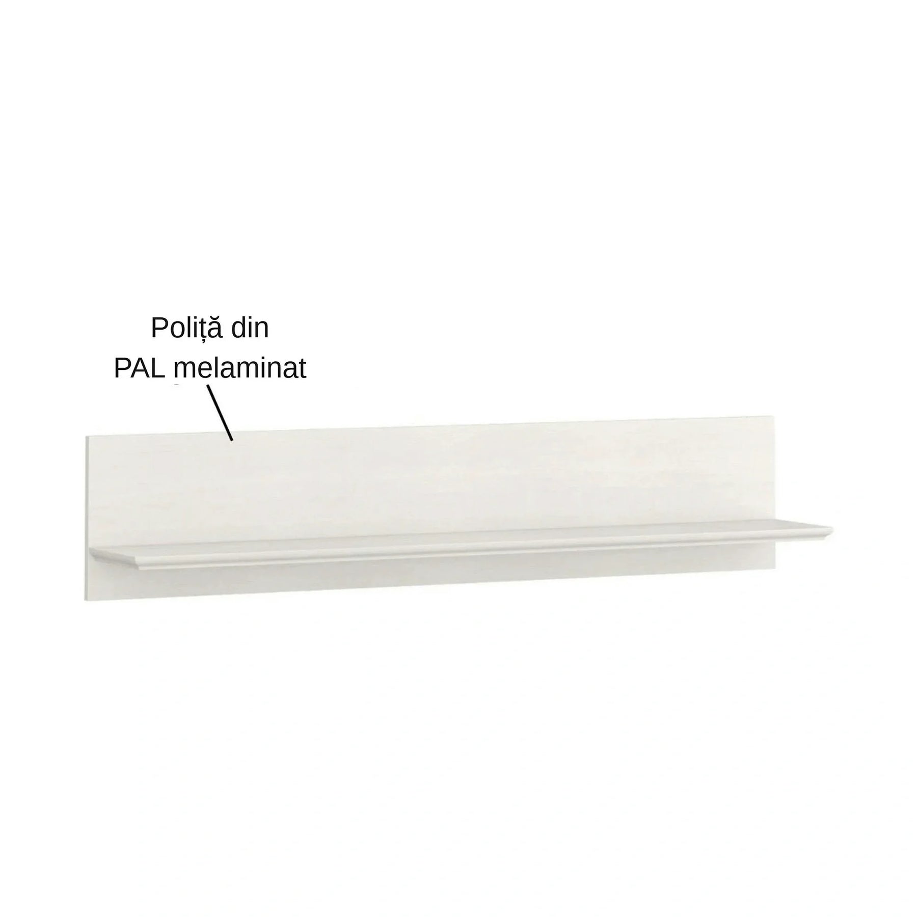 Polita TIFFANY II, grej, PAL laminat, 130x22x27 cm