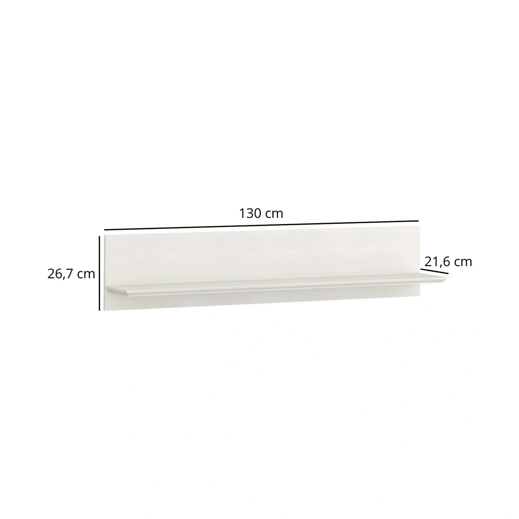 Polita TIFFANY II, grej, PAL laminat, 130x22x27 cm