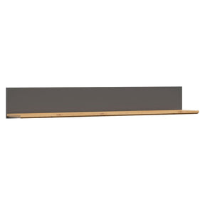 Polita HESEN, gri grafit/stejar artizanal, PAL, 175x24x25 cm