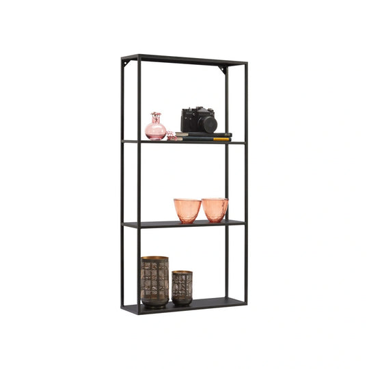 Raft NILS, negru, metal, 45x15x90 cm