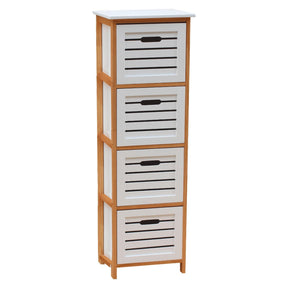 Comoda TALAS, lemn masiv, alb/natural, 32x30x109 cm