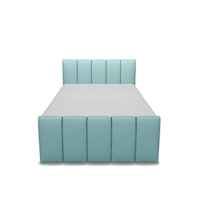 Pat boxspring FRESCO, stofă/burete/PAL, gri deschis - Royal velvet 17, 149×222×111 cm