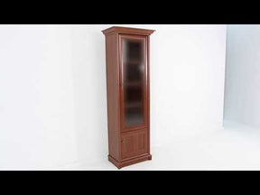 Vitrina KENT stanga, castan, PAL/sticla securizata, 71x43x205 cm