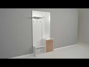 Mobilier hol BERGEN OCN-29154, alb/stejar sonoma