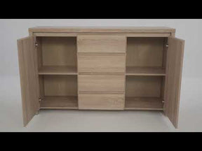 Comoda KASPIAN KOM2D4S, PAL/HDF, stejar sonoma, 144×41×92 cm