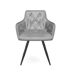 Scaun MANGO, gri/negru, stofa catifelata/metal, 57x45x83 cm