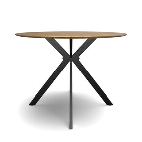Masa ASTER, MDF/furnir/metal, stejar/negru, 100×100×76 cm