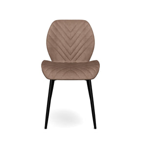Scaun MIKE, stofă catifelata/metal, cappuccino - Bluvel 38/negru, 48×56×86 cm