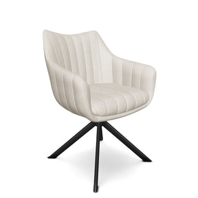 Scaun living rotativ AZALIA, stofă clasică/metal, bej - Brego 31/negru, 61×44×86 cm