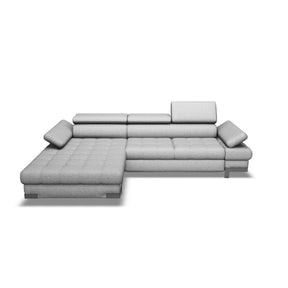 Coltar extensibil SELVA MINI, stofă/lemn masiv/PAL, gri - Rosario 456, 270×173×95 cm