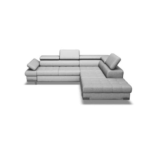 Coltar extensibil SELVA L, stofă catifelata/lemn/PAL, bej - Vogue 1, 263×223×95 cm