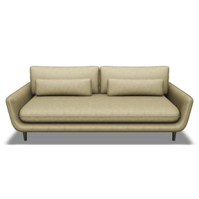 Canapea extensibila Solano, stofă catifelata/spuma poliuretanica, galben - Riviera 41, 230×107×85/73 cm