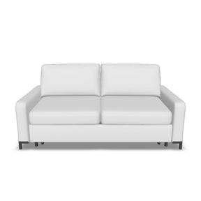 Canapea extensibila TINO 140, stofă catifelata, albastru - Poso 05, 187×97×84 cm