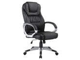 Scaun de birou Q-031, negru, piele ecologica, 64x48x112/120 cm