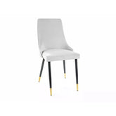 Scaun PIANO, stofa catifelata gri deschis/negru, auriu, 47x44x93 cm