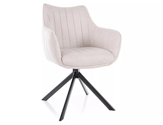 Scaun rotativ AZALIA, bej deschis/negru, stofa clasica/metal, 61x44x86 cm