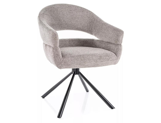 Scaun BORGO, gri deschis - Raven 07, stofa clasica/metal, 58x45x87 cm