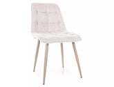 Scaun CHIC, bej deschis - Brego 22, stofa clasica/metal, 50x43x88 cm