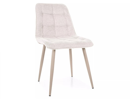 Scaun CHIC, bej deschis - Brego 22, stofa clasica/metal, 50x58x88 cm