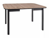 Masa extensibila DANTE II, stejar artisan/negru, PAL laminat, 90/130x90x75 cm